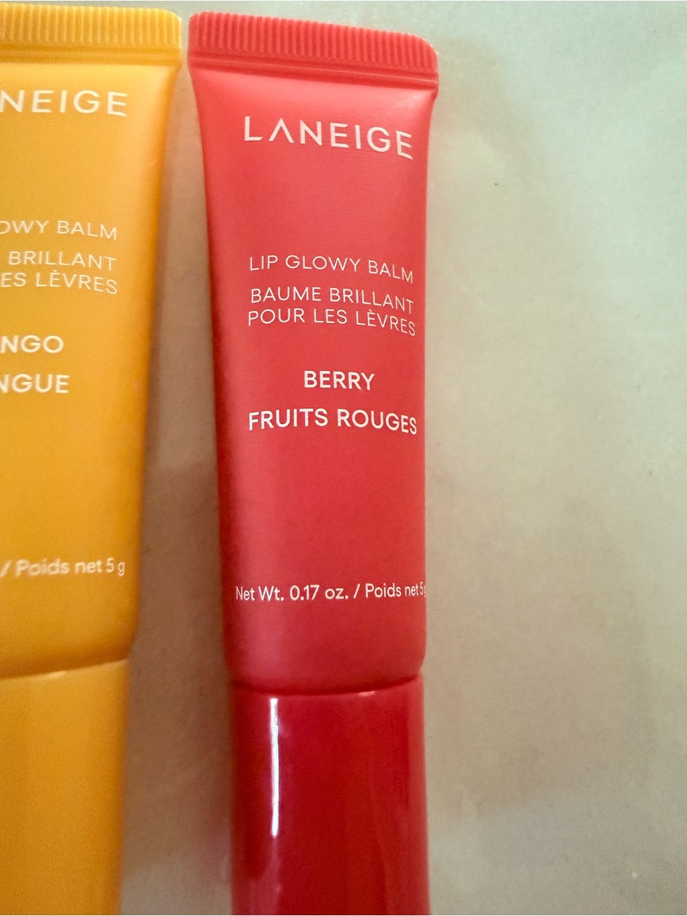 LANEIGE Lip Glowy Balm Trio - Berry (Red) & Mango (Yellow) - Picture 2 of 3